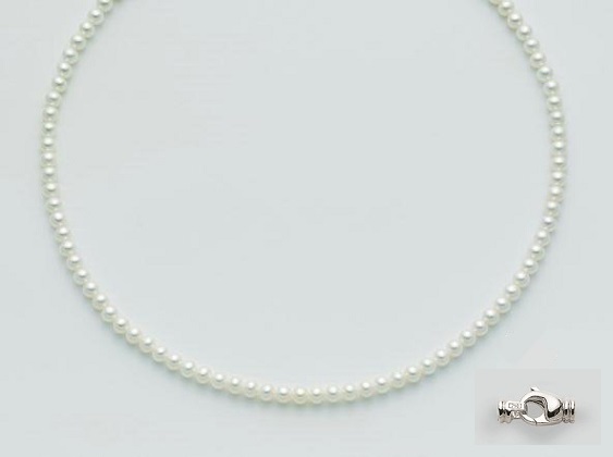 Bracciale di perle Miluna 4,5-5 con chiusura in oro bianco 18kt 750/%
