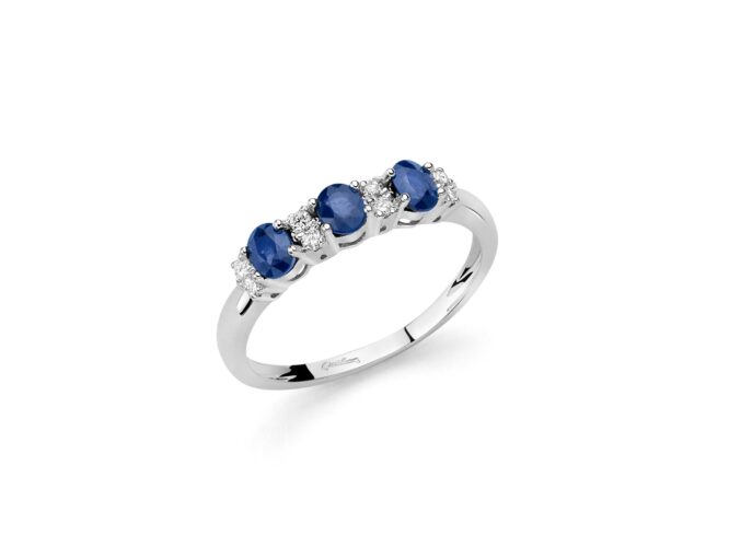 Anello Donna Miluna LID3424 Zaffiri Blu Diamanti